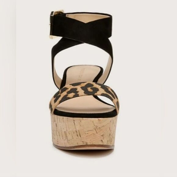 Veronica Beard Hurley Cross Ankle Strap Platform Wedge Animal Print Sandal | 8.5 - Picture 8 of 16